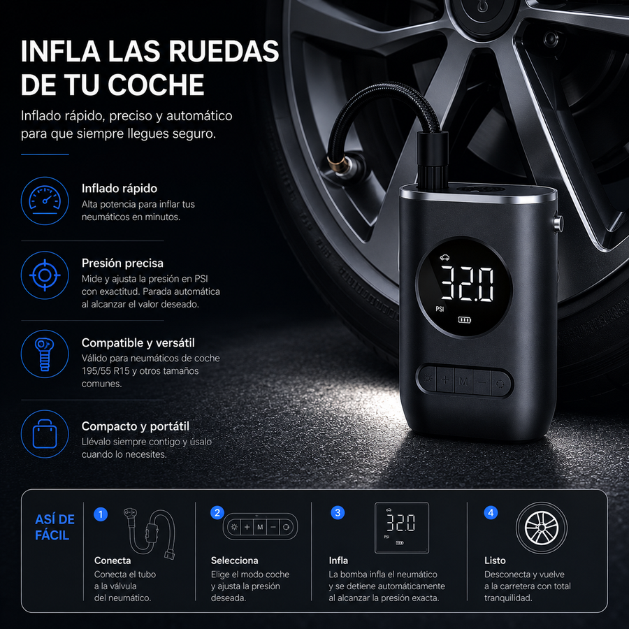 AirGo — Compresor Portátil Inalámbrico